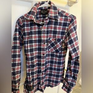 Men's Plaid Button Down Shirt - Red, Blue, and White